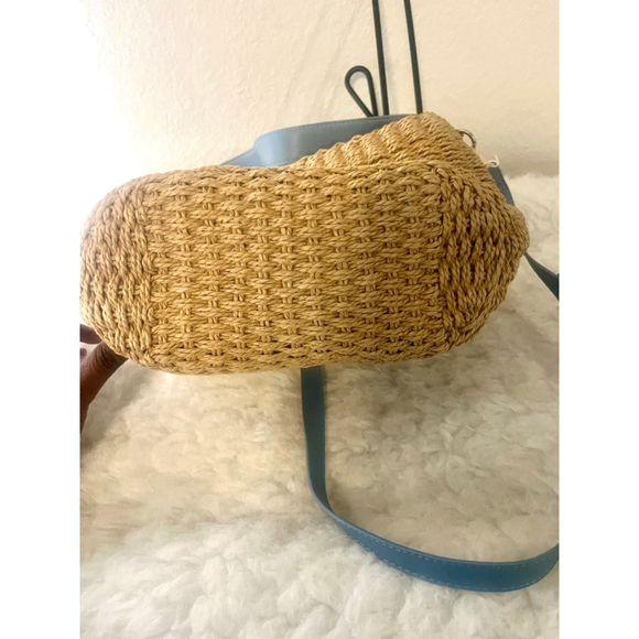 Likedreams Sunset Straw Tote in Ash Blue Medium Size - Picture 3 of 7